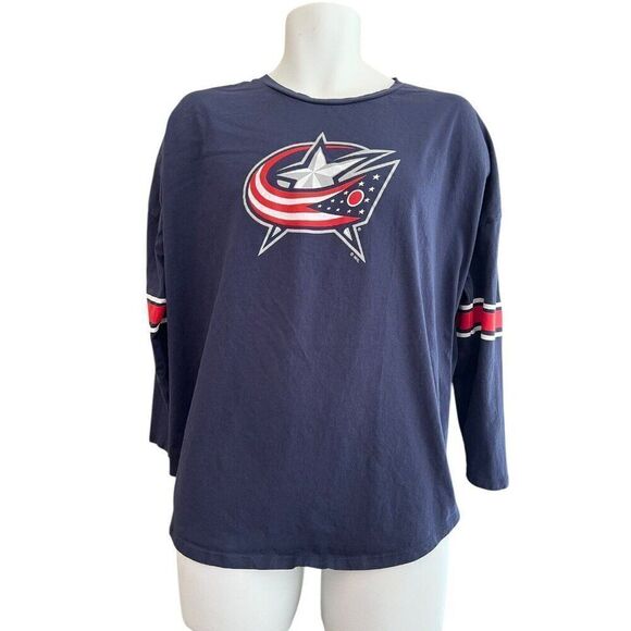 Youth XL 16/18 NHL Columbus Blue Jackets Long Sleeve T Shirt Ice Hockey - Picture 1 of 3